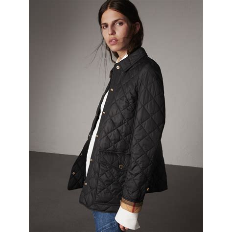 burberry leather detail quilted jacket|Burberry quilted jacket sale women.